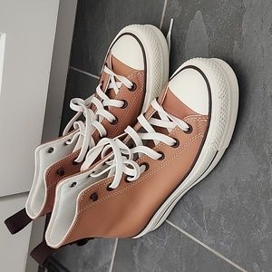 Leather platform converse